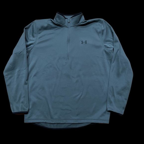 UNDER ARMOUR Coldgear Sweater Fleece 1/4 Zip Pullover Men's Size LARGE Gray EUC - Picture 2 of 10
